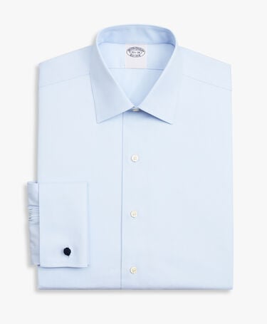 Brooks Brothers Slim Fit Non-Iron Stretch Cotton Shirt with Ainsley Collar Light Blue