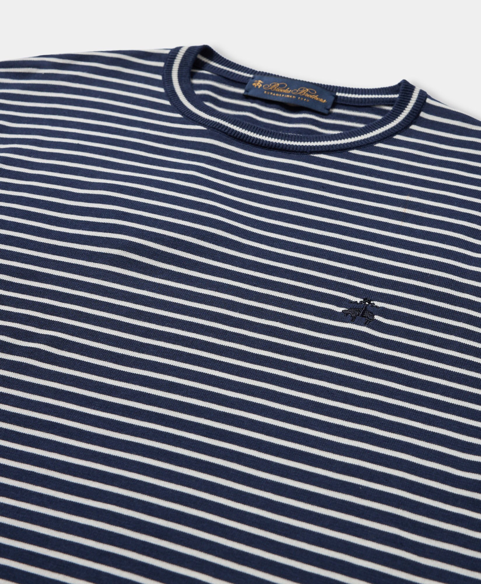 Striped Cotton-Silk-Linen Crewneck