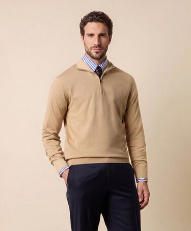 Brooks Brothers Half-Zip-Pullover aus Merinowolle Nuss