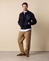 Brooks Brothers Bomber in Lana Melton Blu Marino Brooks Brothers Bomber in Lana Melton Blu Marino