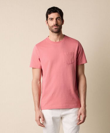 Brooks Brothers T-shirt en Coton avec poche poitrine Rose Poudré