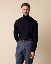 Brooks Brothers Merino Wool Turtleneck Sweater Navy