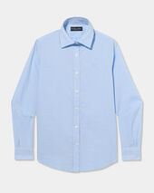 Brooks Brothers Micro Vichy Cotton Shirt with Logo Sky