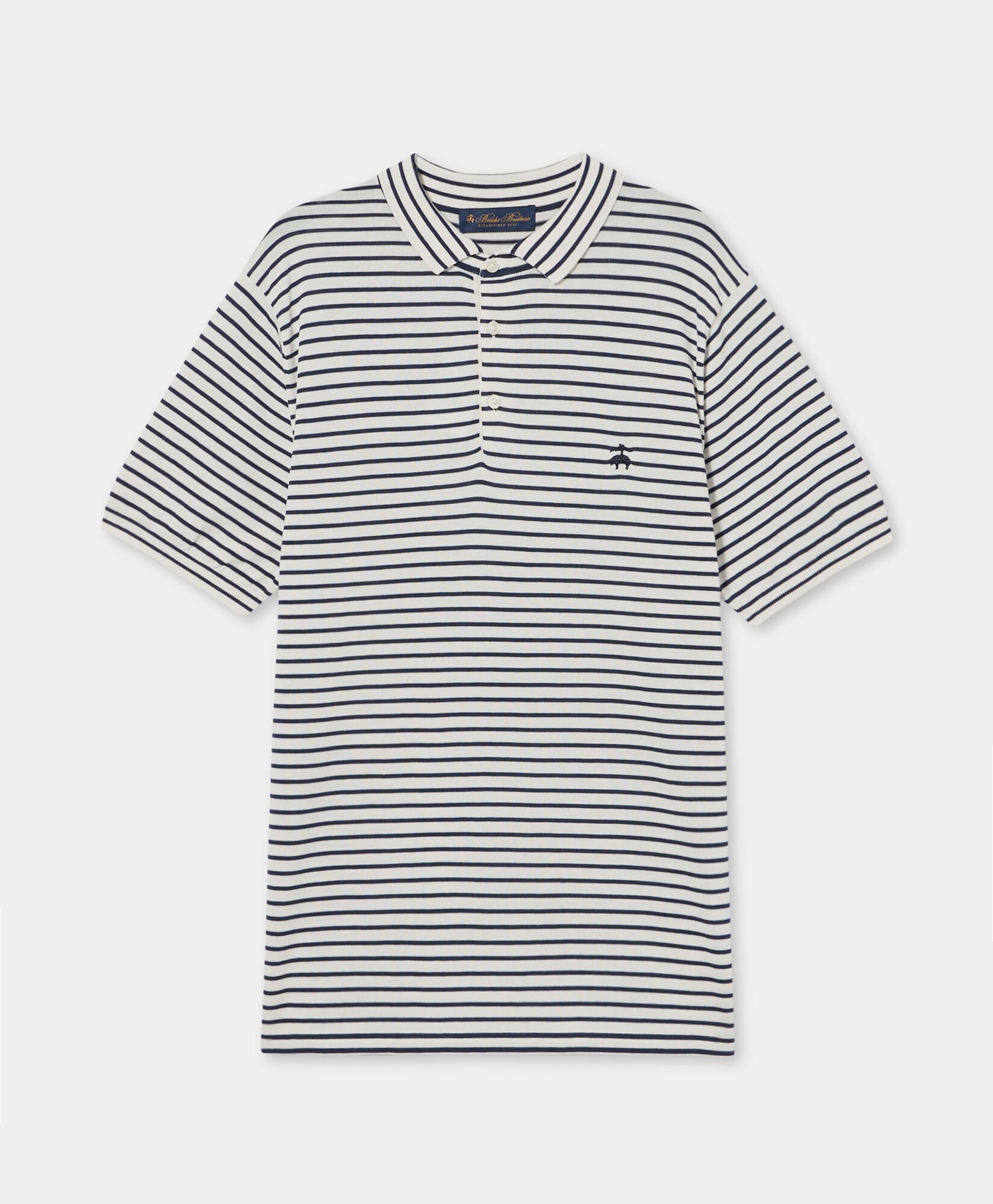 Striped Cotton-Silk-Linen Knit Polo