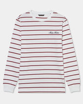 Brooks Brothers Gestreiftes Baumwoll-T-Shirt mit aufgedrucktem Logo Burgunderrot