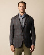 Brooks Brothers Checked Virgin Wool Blazer Brown