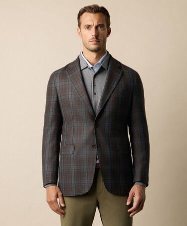 Brooks Brothers Checked Virgin Wool Blazer Brown