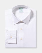 Brooks Brothers Slim Fit Non-Iron Cotton Shirt with Ainsley Collar White