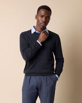 Brooks Brothers Pull Col Rond Gris Foncé