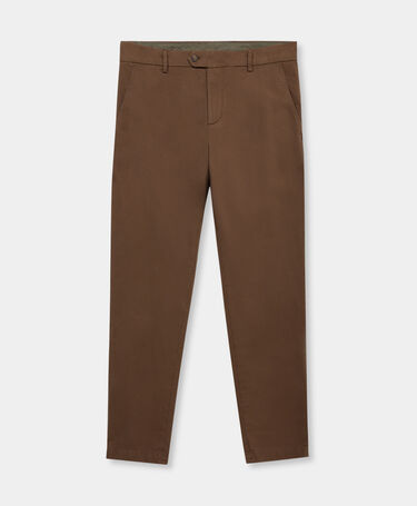 Brooks Brothers Chinosy ze stretchowej bawełny z mikrowzorem Light Brown