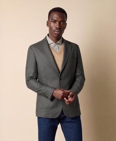 Brooks Brothers Blazer aus Schurwolle Slub Militärgrün