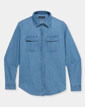 Brooks Brothers Boxy Cotton Pocket Shirt Bleached Blue