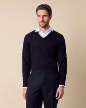 Brooks Brothers Merino Wool V-Neck Sweater Navy Brooks Brothers Merino Wool V-Neck Sweater Navy