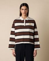 Brooks Brothers Rugby Polo with Embroidered Logo Brown