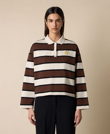 Brooks Brothers Rugby Polo with Embroidered Logo Brown