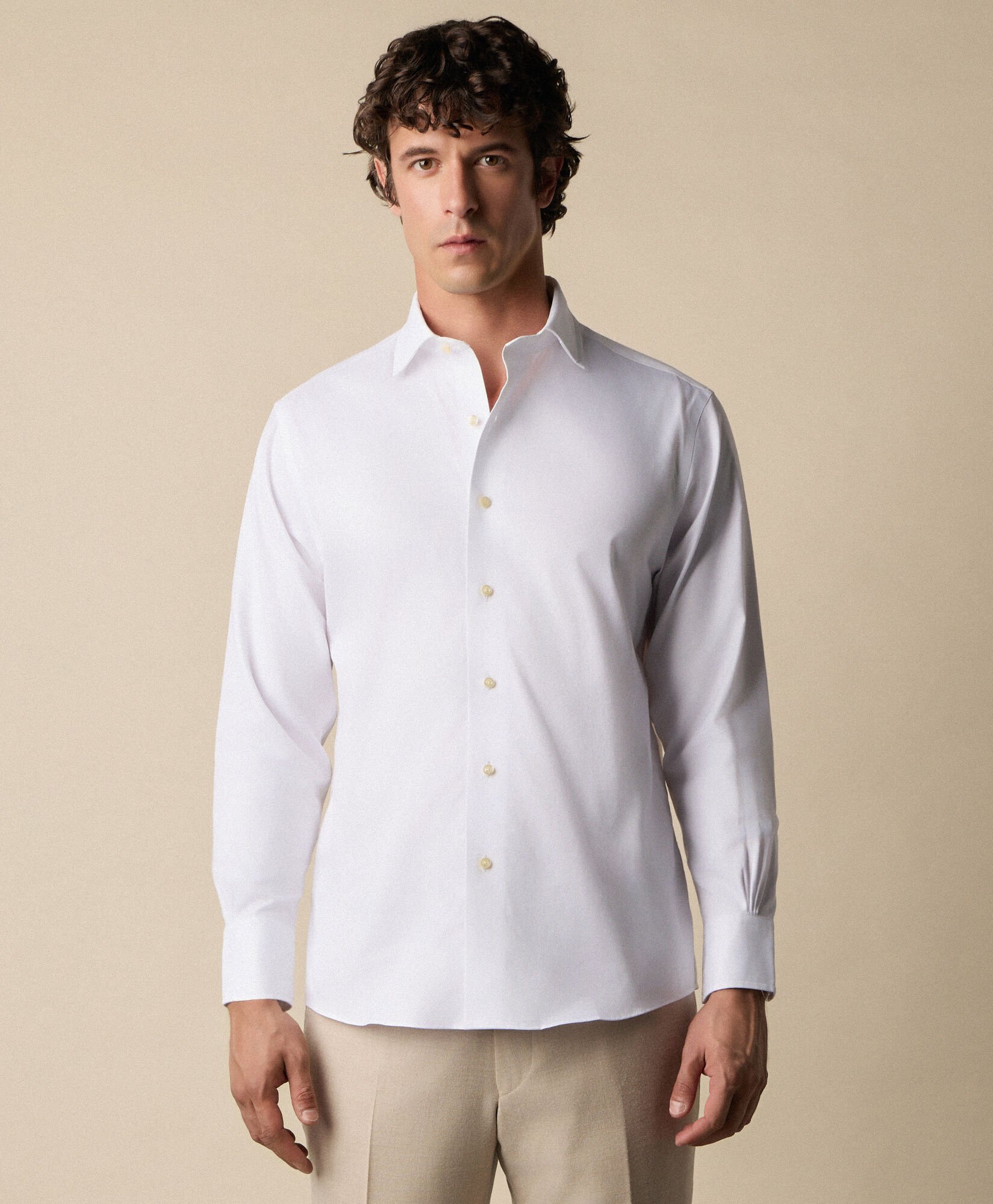 Thomas Mason Regular Fit Shirt with English Spread Collar