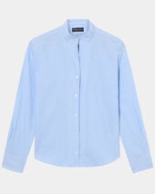 Brooks Brothers Slim Fit Cotton Poplin Shirt with Stand Collar Sky