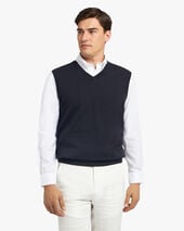 Brooks Brothers V-Neck Knit Vest Navy
