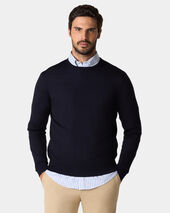 Brooks Brothers Rundhals-Pullover aus Merinowolle Marineblau