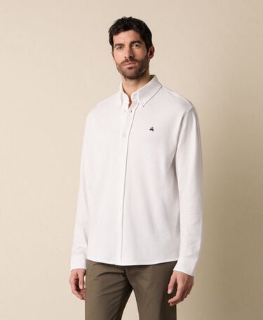 Brooks Brothers Piqué Polo Shirt with Button Down Collar White