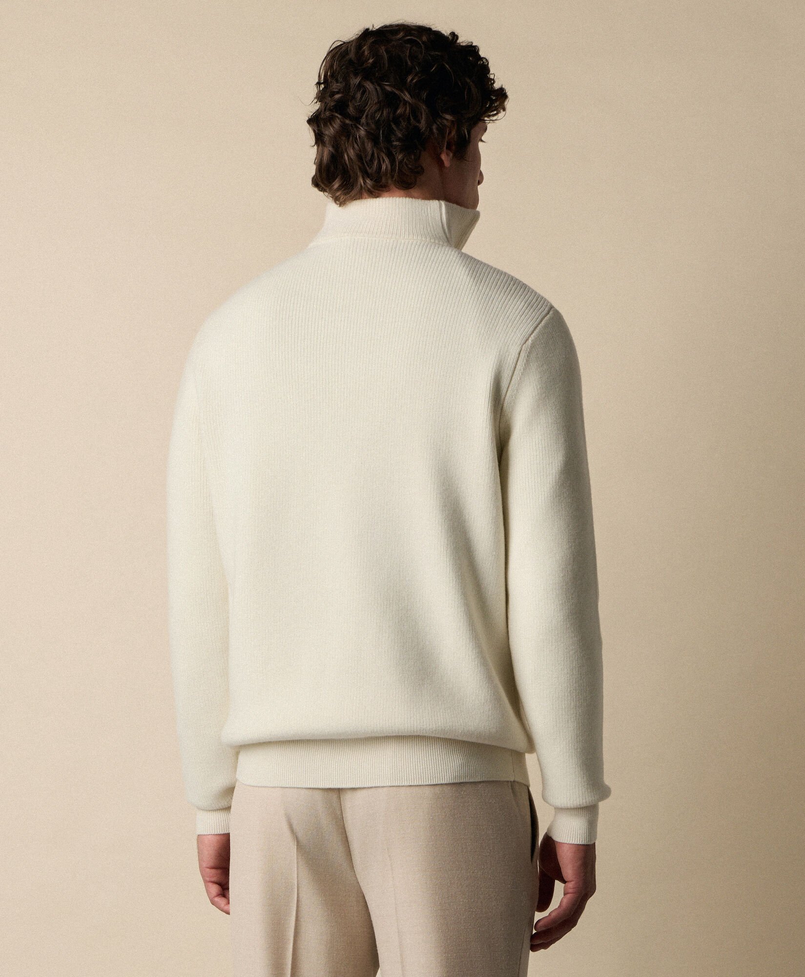 Pullover mit halbem Reißverschluss aus Merinowolle