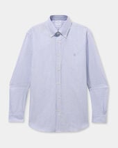Brooks Brothers Chemise Oxford Rayée Coupe Classique avec Col Boutonné Bleu