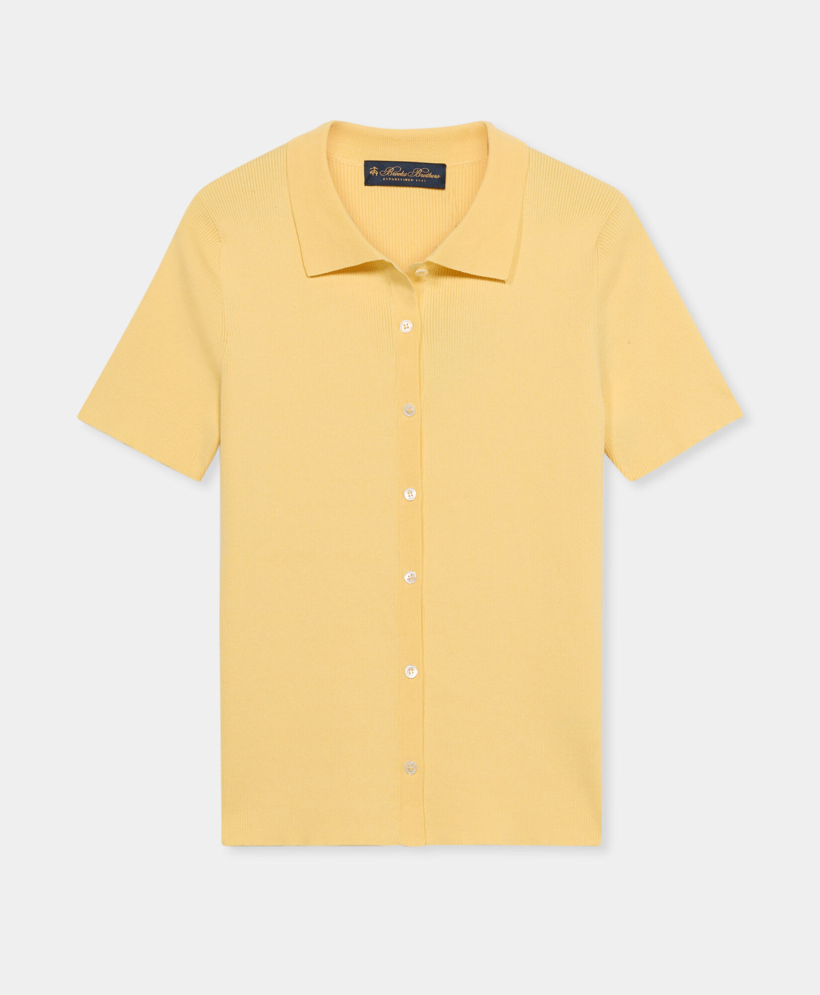 Rib-Knit Polo Cardigan