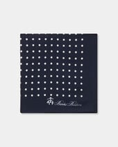 Brooks Brothers Polka Dot Silk Pochette Navy