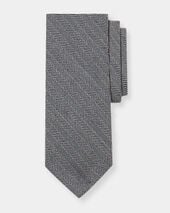 Brooks Brothers Herringbone Wool Tie Light Grey