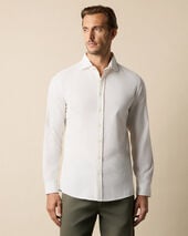 Brooks Brothers Slim Fit Cotton Corduroy Shirt with Spread Collar White