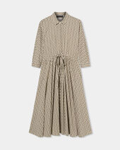 Brooks Brothers Printed Drawstring Midi Dress Olive