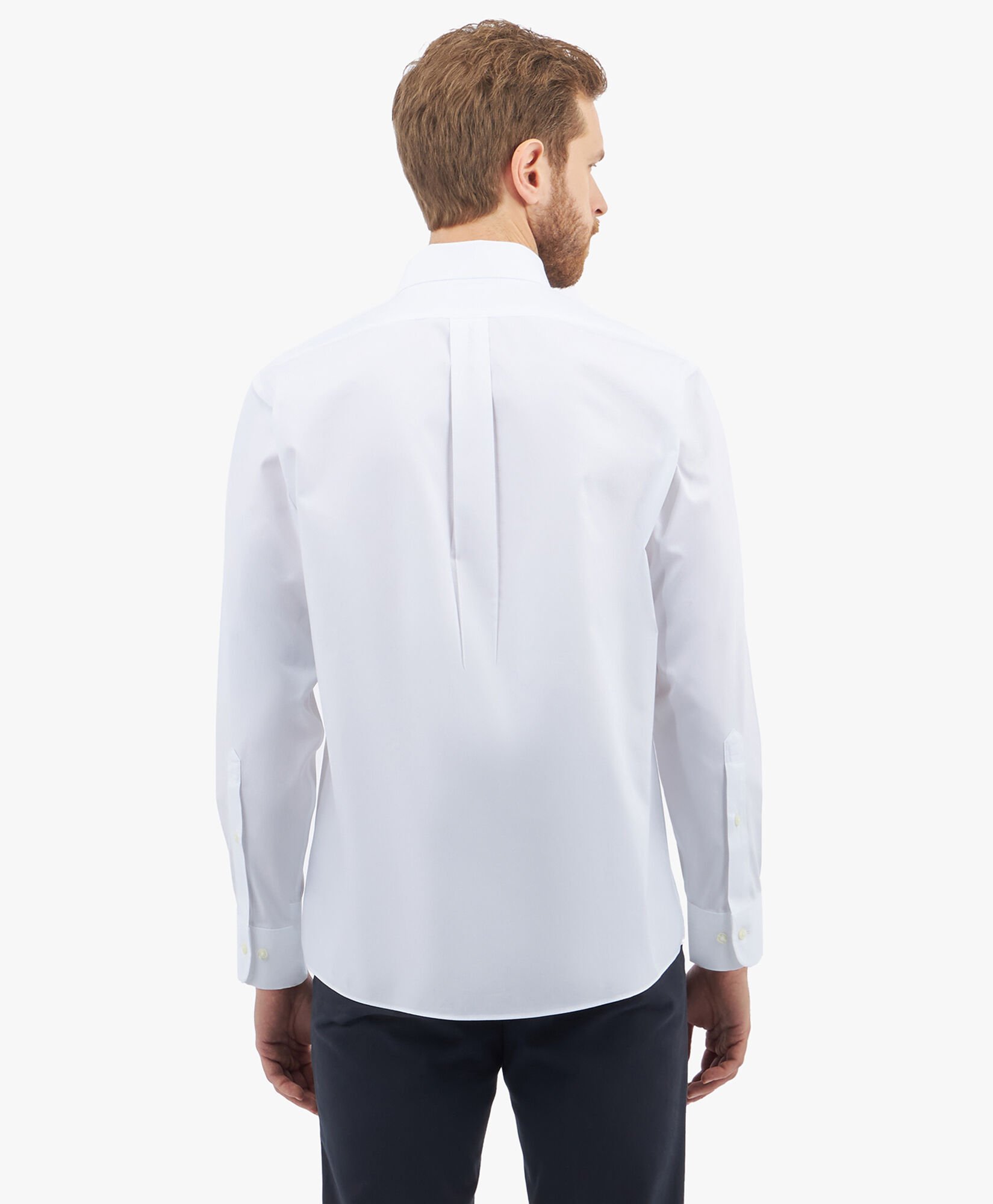 Regular Fit Non-Iron Dress Shirt with Polo Button Down Collar