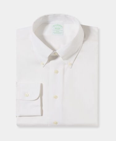 Brooks Brothers Slim Fit Non-Iron Oxford-Hemd mit Button-Down-Kragen Weiß