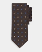 Brooks Brothers Micro Flower Silk Tie Brown