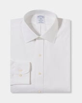 Brooks Brothers Regular Fit Non-Iron Oxford Pinpoint Shirt with Ainsley Collar White