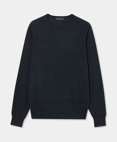 Brooks Brothers Merino Wool Crewneck Sweater Dark Grey