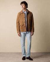 Brooks Brothers Suede Overshirt Jacket Beige