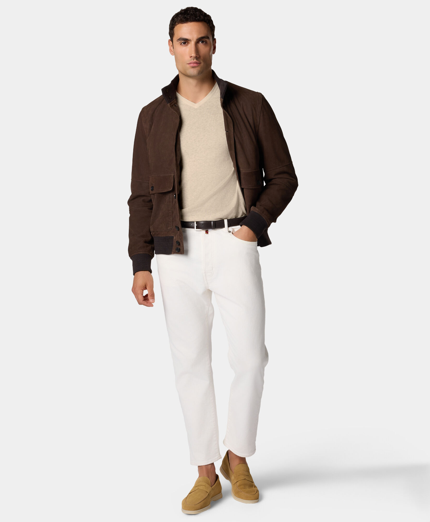 Organic Cotton-Linen V-Neck Sweater