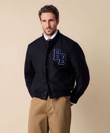 Brooks Brothers Bomberjacke aus Melton-Wolle Marineblau