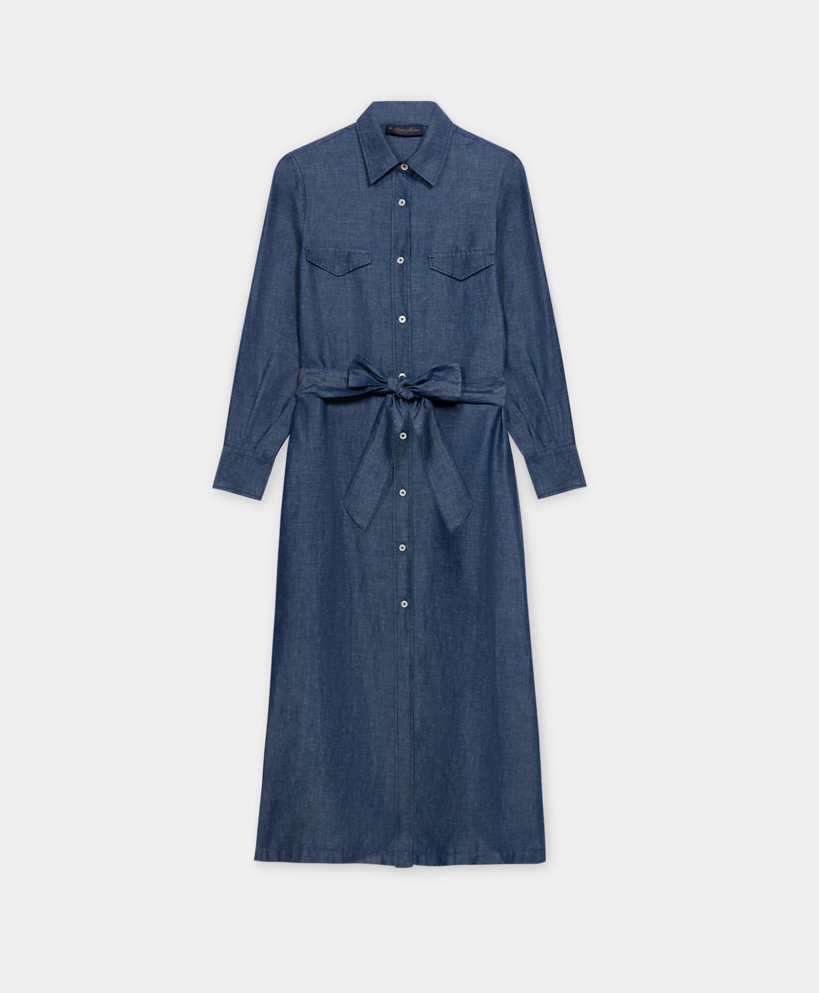 Maxi Linen Denim Shirt Dress