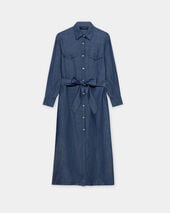 Brooks Brothers Maxi Linen Denim Shirt Dress Denim