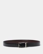 Brooks Brothers Cintura Reversibile in Pelle Bovina Nero e Marrone