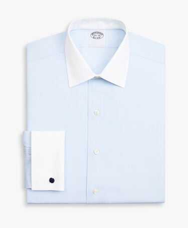 Brooks Brothers Camicia Slim Fit Non-Iron in Oxford con Collo Ainsley Blu pastello