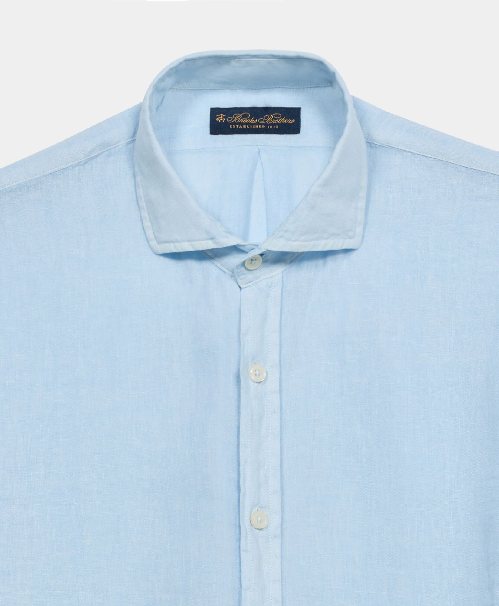 Slim Fit Linen Shirt with Spread Collar