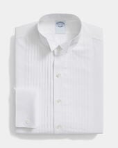 Brooks Brothers Slim Fit Non-Iron Stretch Poplin Supima Shirt with Winged Collar White
