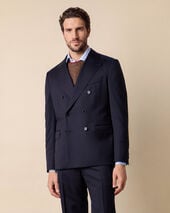 Brooks Brothers Double Breasted Performance Twill Virgin Wool Blazer Navy