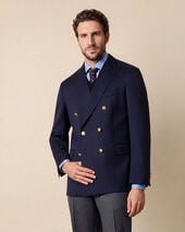 Brooks Brothers Zweireihiger Blazer aus Schurwolle mit goldenen Knöpfen Marineblau