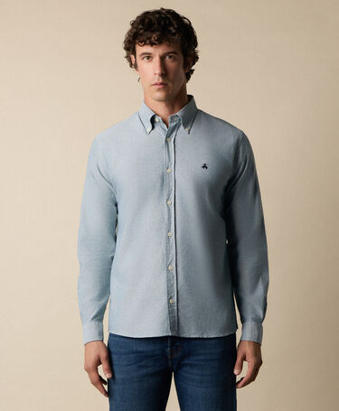 Brooks Brothers Slim Fit Oxford Shirt with Button Down Collar Green