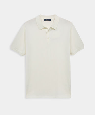 Brooks Brothers Mercerized Cotton Knit Polo White