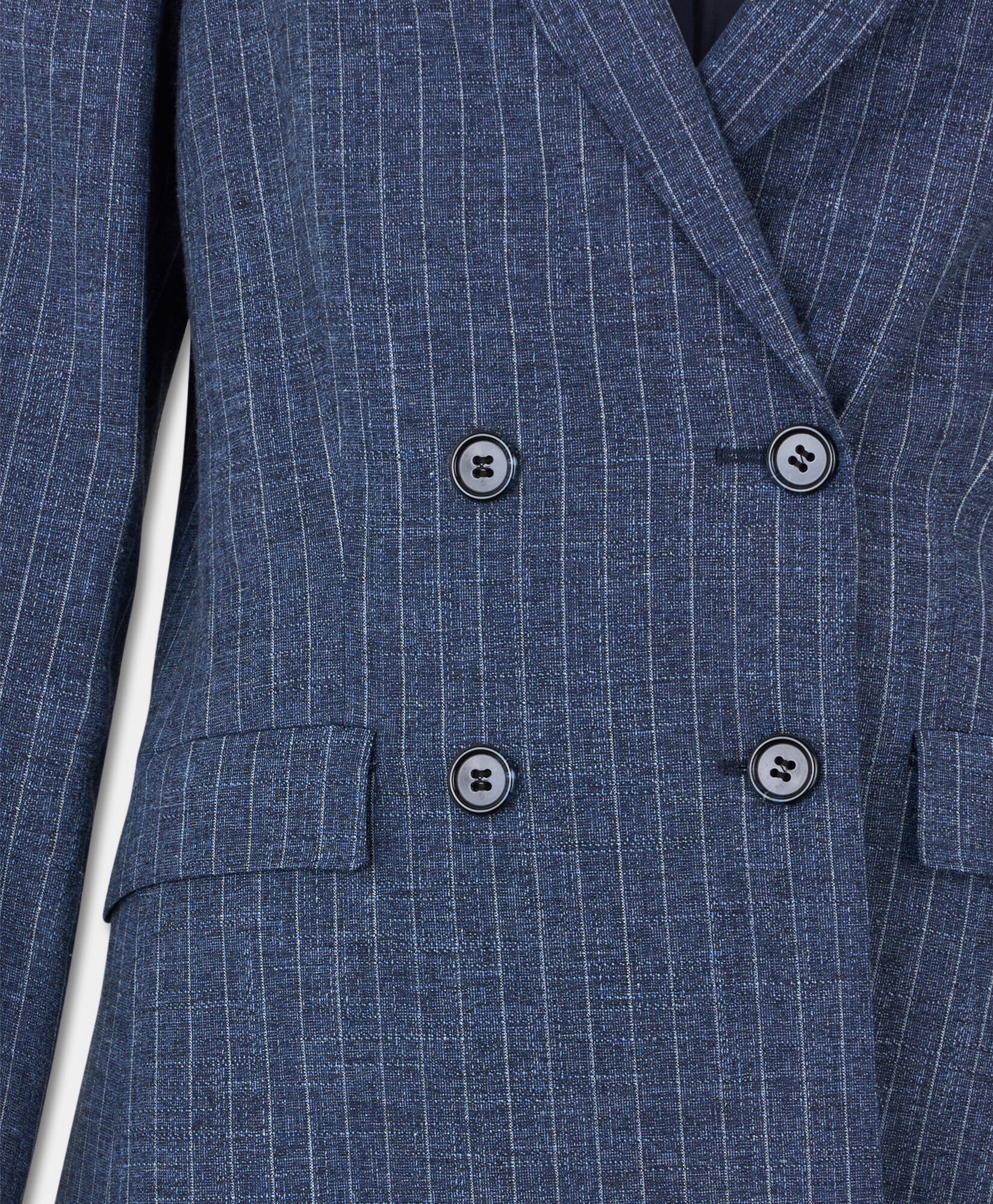 Pinstripe Cotton Blend Blazer